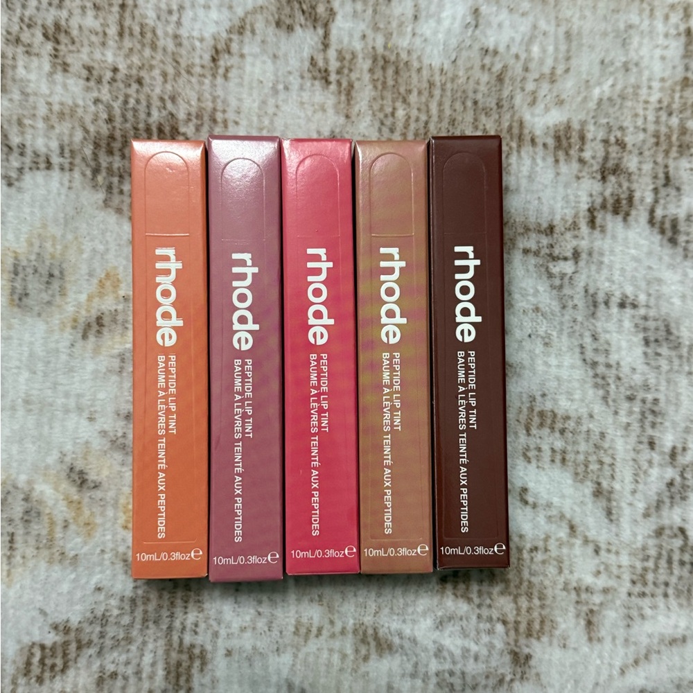 RHODE Lip Tint Set - Terracotta, Peach, Rose, Blush, Cocoa